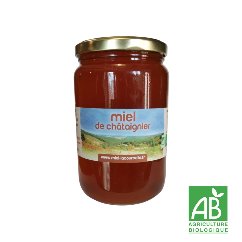[CHAT1000] Miel de chataignier Bio origine France - pot de 1 kg